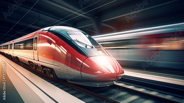 Fototapeta train in motion blur