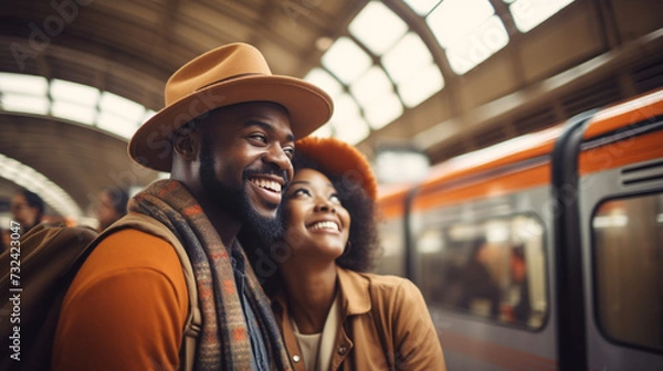Fototapeta couple in the subway station