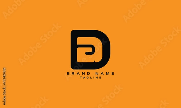 Fototapeta DA, AD, Abstract initial monogram letter alphabet logo design