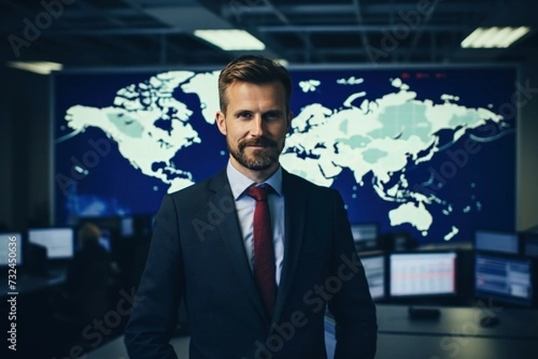 Fototapeta Decisive Operation manager. People ceo service. Generate Ai