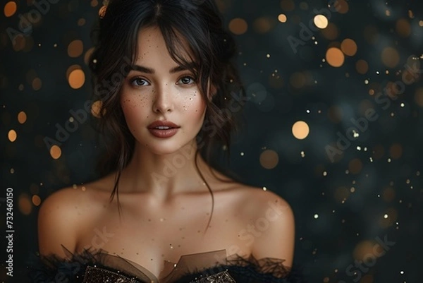 Obraz Glowing Beauty: A Sparkling September Night Generative AI