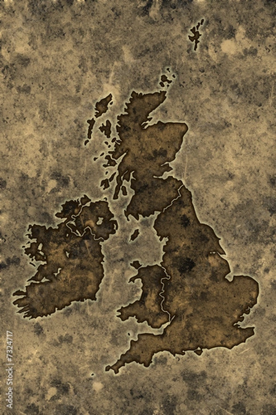 Obraz Parchment great britain map