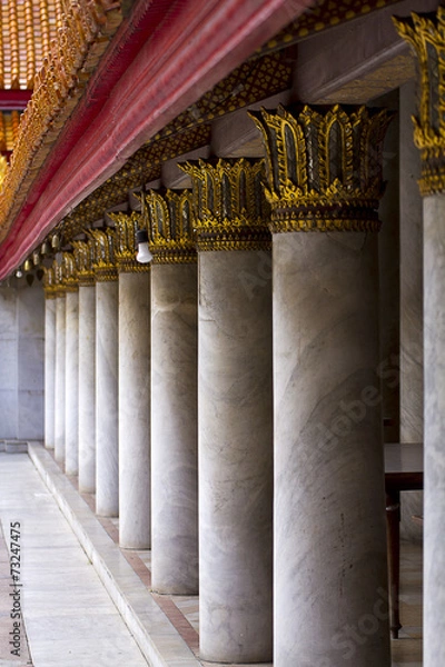 Obraz corridor in temple thailand