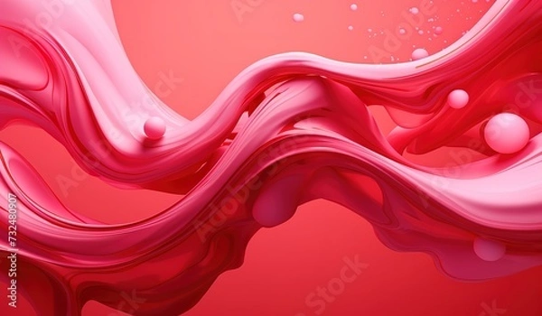 Obraz 
Pink milk drinking water splashes to form pink waves on a pink background