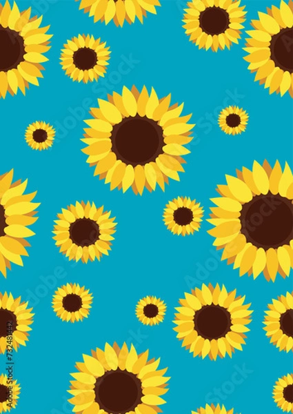 Fototapeta Seamless pattern with sunflower Eps 10 vector.