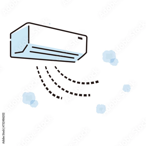 Obraz 冷風が出るエアコンのイラスト