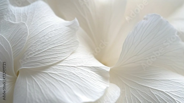 Obraz Detailed macro shot of white flower petals illuminated by soft, natural light, AI-generated.