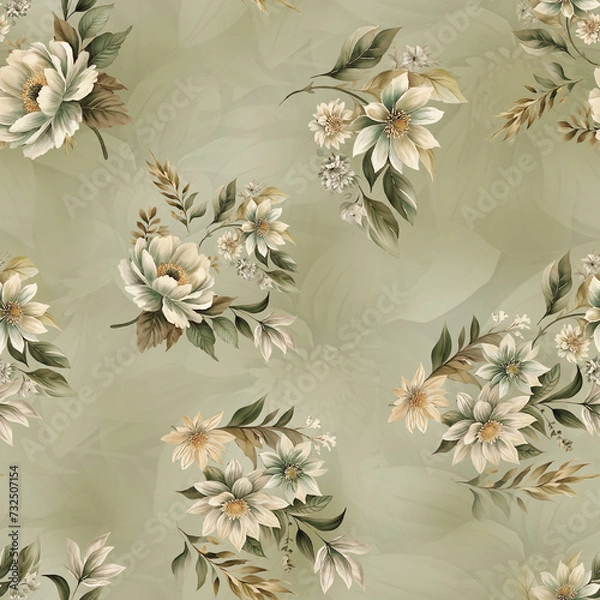 Obraz flower and Colorfull Flowers background watercolor Textile Design - illustration