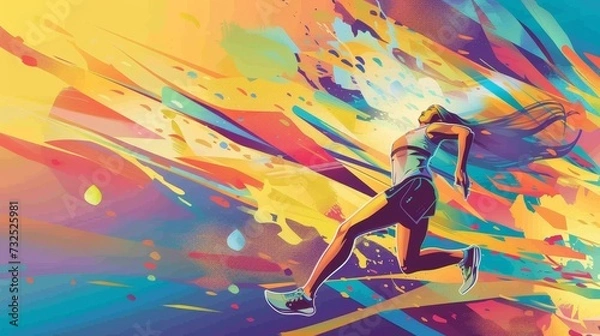 Obraz Vibrant Runner in Motion Artwork	
