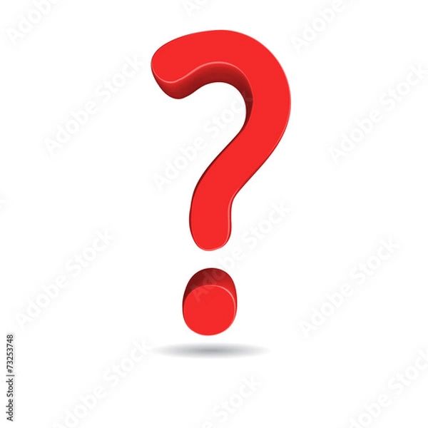 Obraz 3D Vector Mark of interrogation, question sign.