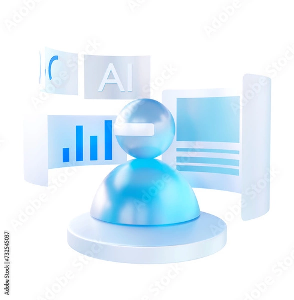 Fototapeta Artificial intelligence 3d rendering illustration