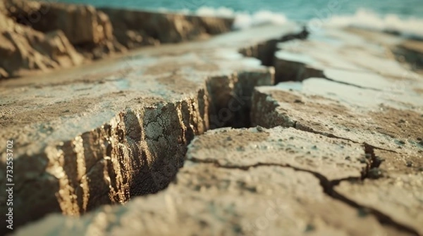 Fototapeta Earth's Shifting Canvas: A Crack in the Crust Reveals the Inner Workings of Plate Tectonics