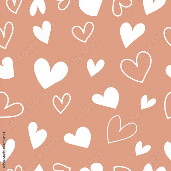 Obraz seamless pattern with Doodle  hearts, Valentine Day