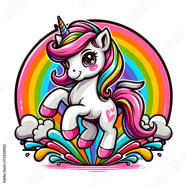Obraz Cute Colorful Unicorn