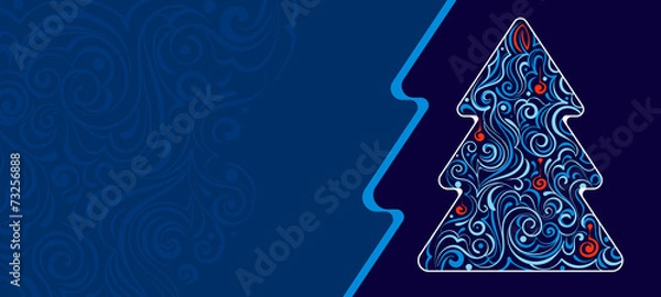 Obraz christmas tree with frozen pattern