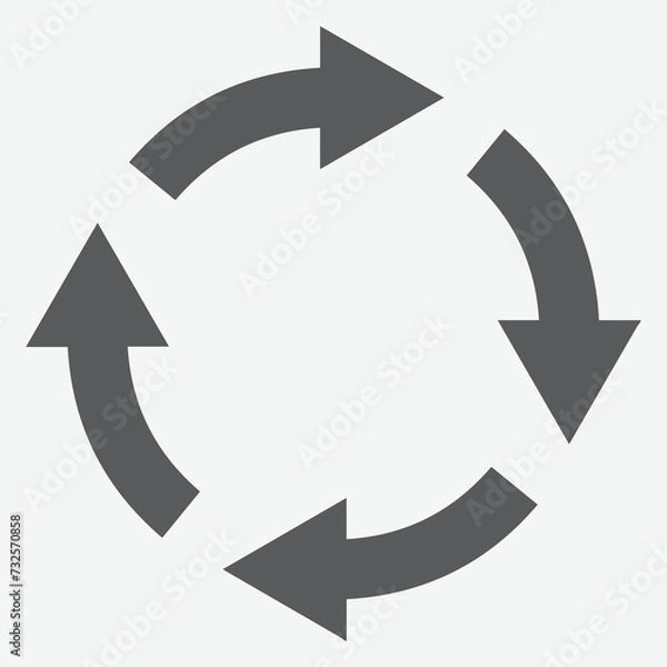 Fototapeta Recycle icons, Cycle icons, Rotation icons, symbols, and premium quality graphic design elements. Modern signs, linear pictograms, objects, filled symbols, Vector Art