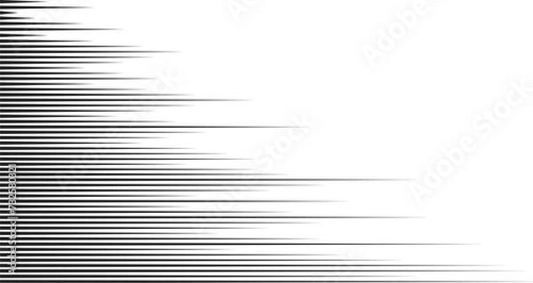 Fototapeta Anime style line background. Comics book frame speed lines. Monochrome manga super hero force movement layout. Simple geometric horizontal striped motion effect.