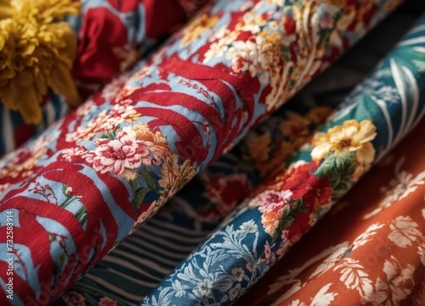 Obraz Cotton fabric with various patterns