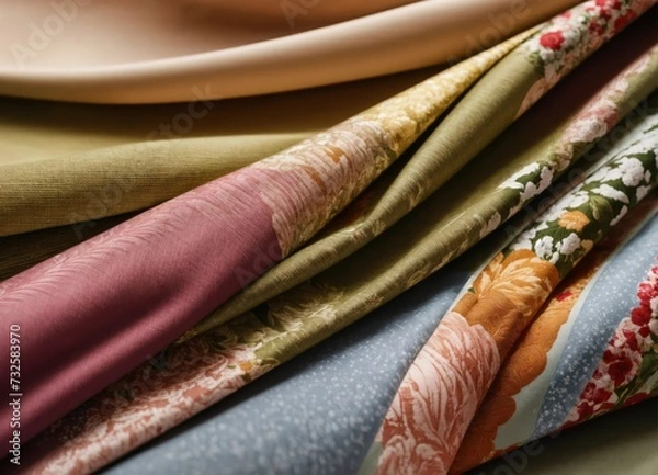 Fototapeta Cotton fabric with various patterns