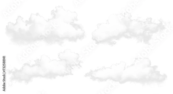 Fototapeta set of realistic isolated cloud on the transparent background.