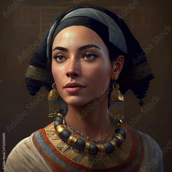 Obraz Isis's Charm: Beauty Unveiled in the Face of an Egyptian Woman