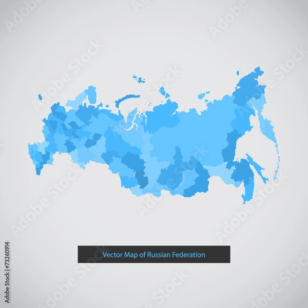 Obraz Mono color flat modern Russia map set.