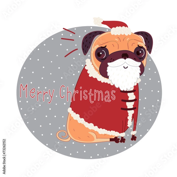 Fototapeta Pug-Santa