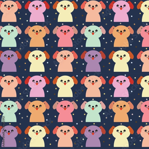 Obraz Vector dog face pattern design