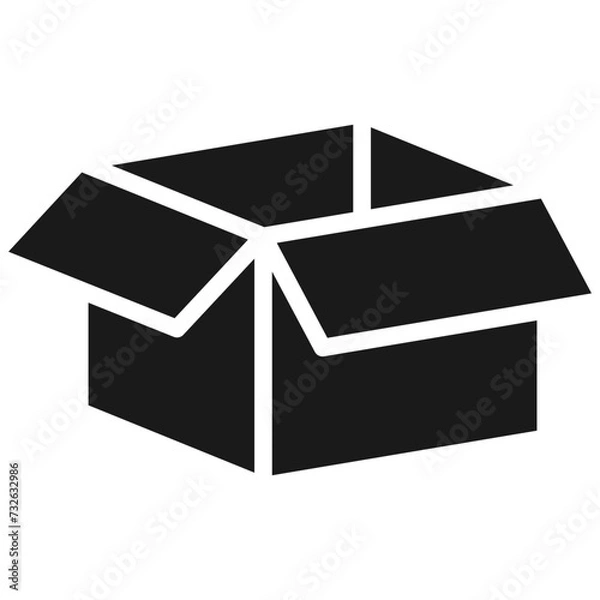 Fototapeta cargo box glyph icon isolated on white background. cargo box vector icon for web, mobile and ui design