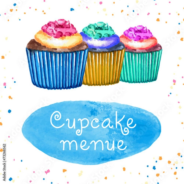 Obraz Cupcakes Menue