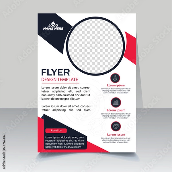 Obraz Flyer Corporate Template Design, graphic elements, Template Design, abstract business flyer, layout, A4 flyer design template.