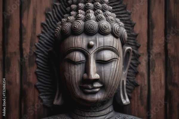 Obraz buddha man statue in wooden background close up image, in the style of textured canvas, dark bronze --ar 125:83 --stylize 750 --v 5.1 Job ID: c9c59a98-63e4-49c4-9288-ff7b89d44837