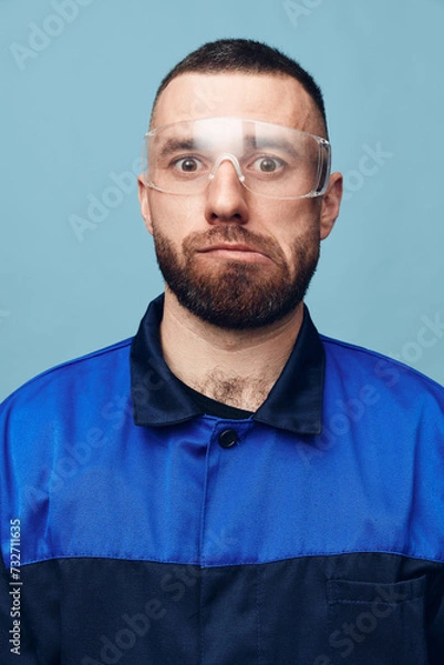 Fototapeta Face man background expression adult background attractive person handsome isolated portrait beard man