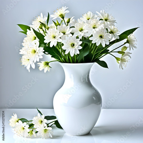 Obraz white flowers in vase