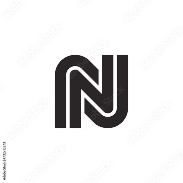 Obraz N logo, letter n, initial n logo design