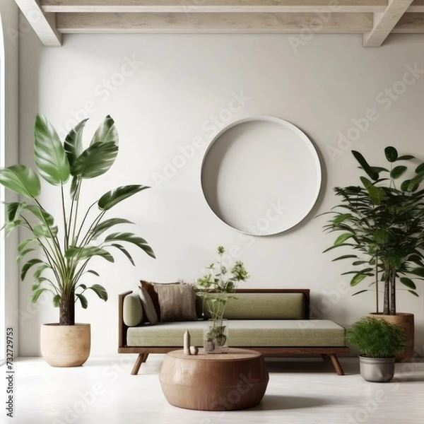 Fototapeta interior design with indoor plants