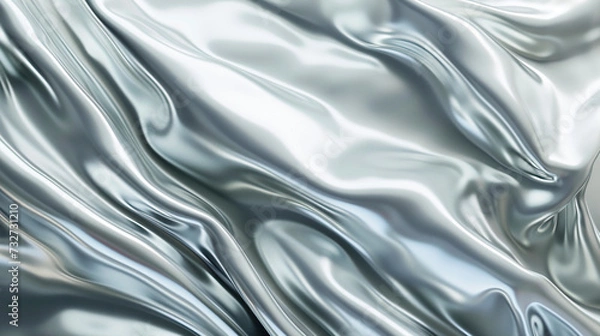 Fototapeta background smooth shiny silver metal texture on liquid metal concept