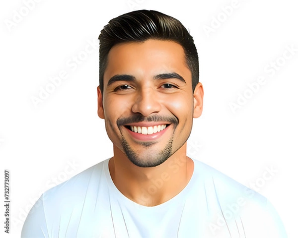 Fototapeta Smiling man person isolated in transparent background white