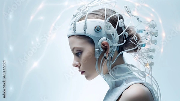 Fototapeta artificial intelligence, AI brain.