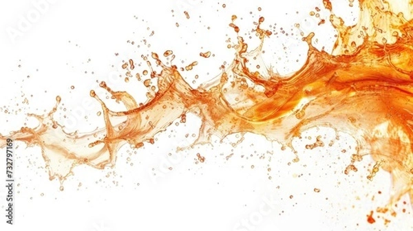 Fototapeta A fiery orange splash spreading wide, ideal for dynamic advertising backgrounds or energetic design elements