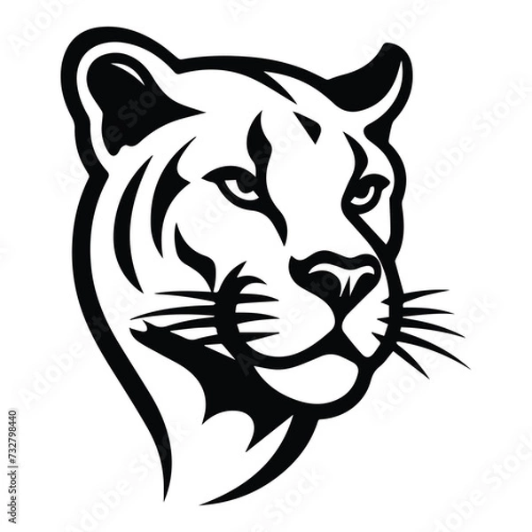 Fototapeta Puma Flat Icon Isolated On White Background