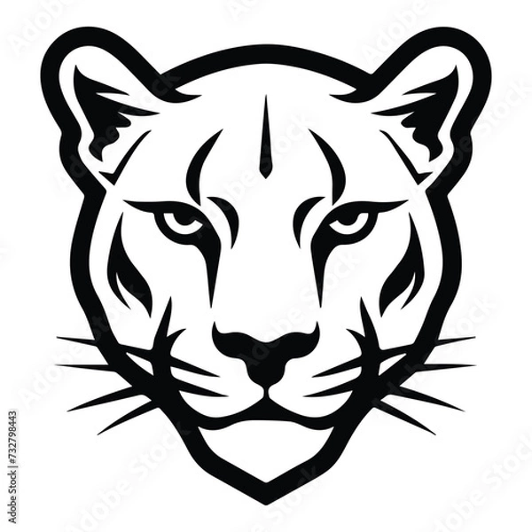 Fototapeta Puma Flat Icon Isolated On White Background