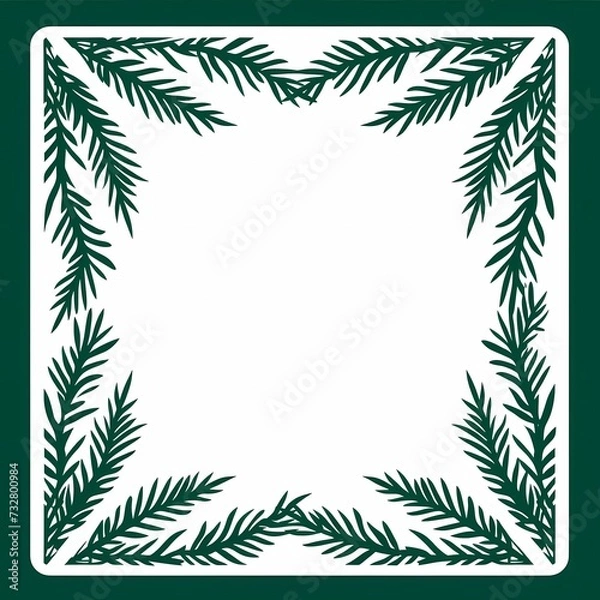 Fototapeta seamless background with coniferous branches pattern, coniferous, fir, 
