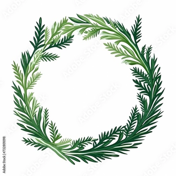 Fototapeta seamless background with coniferous branches pattern, coniferous, fir, 