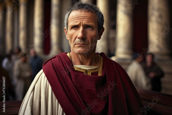 Fototapeta Senator in ancient Rome in front of the Roman Forum - Forum Romanum
