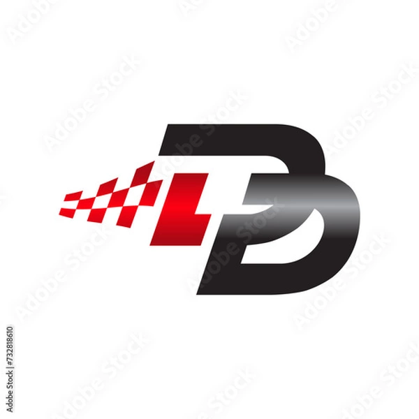 Fototapeta Logo D Design Shape. Abstract Shape Letter Icon Vector.