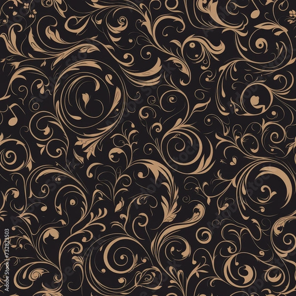 Fototapeta abstract patterns music, Seamless tile pattern AI art