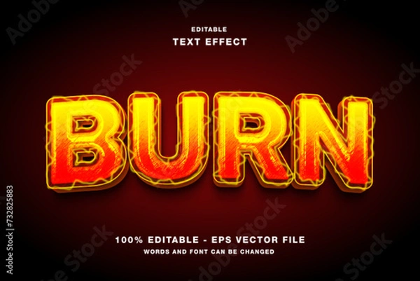 Fototapeta Burn 3D Editable Text Effect