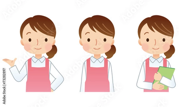 Fototapeta 女性　エプロン　介護福祉士