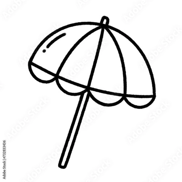Obraz Beach umbrella line icon.